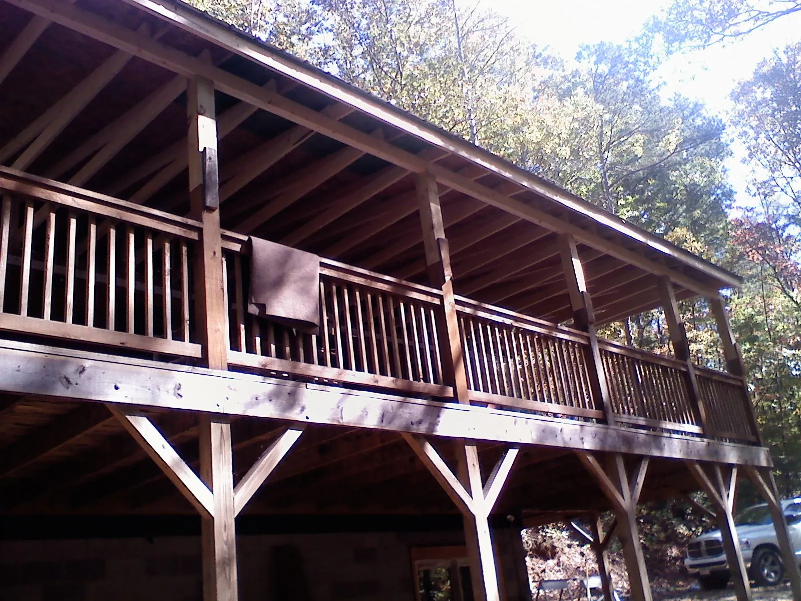 Timber framing under a new elevated porch and deck — Roof Leak Repair in Drexel Hill by Roofing Brothers